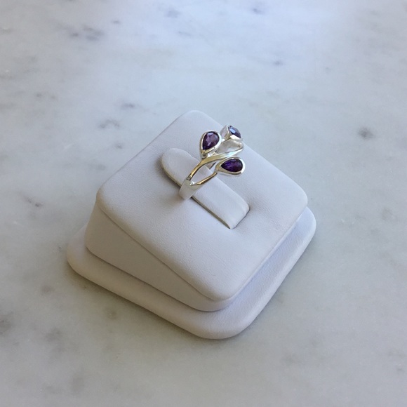 Genuine Amethyst .925 Sterling Silver Ring - Picture 5 of 16